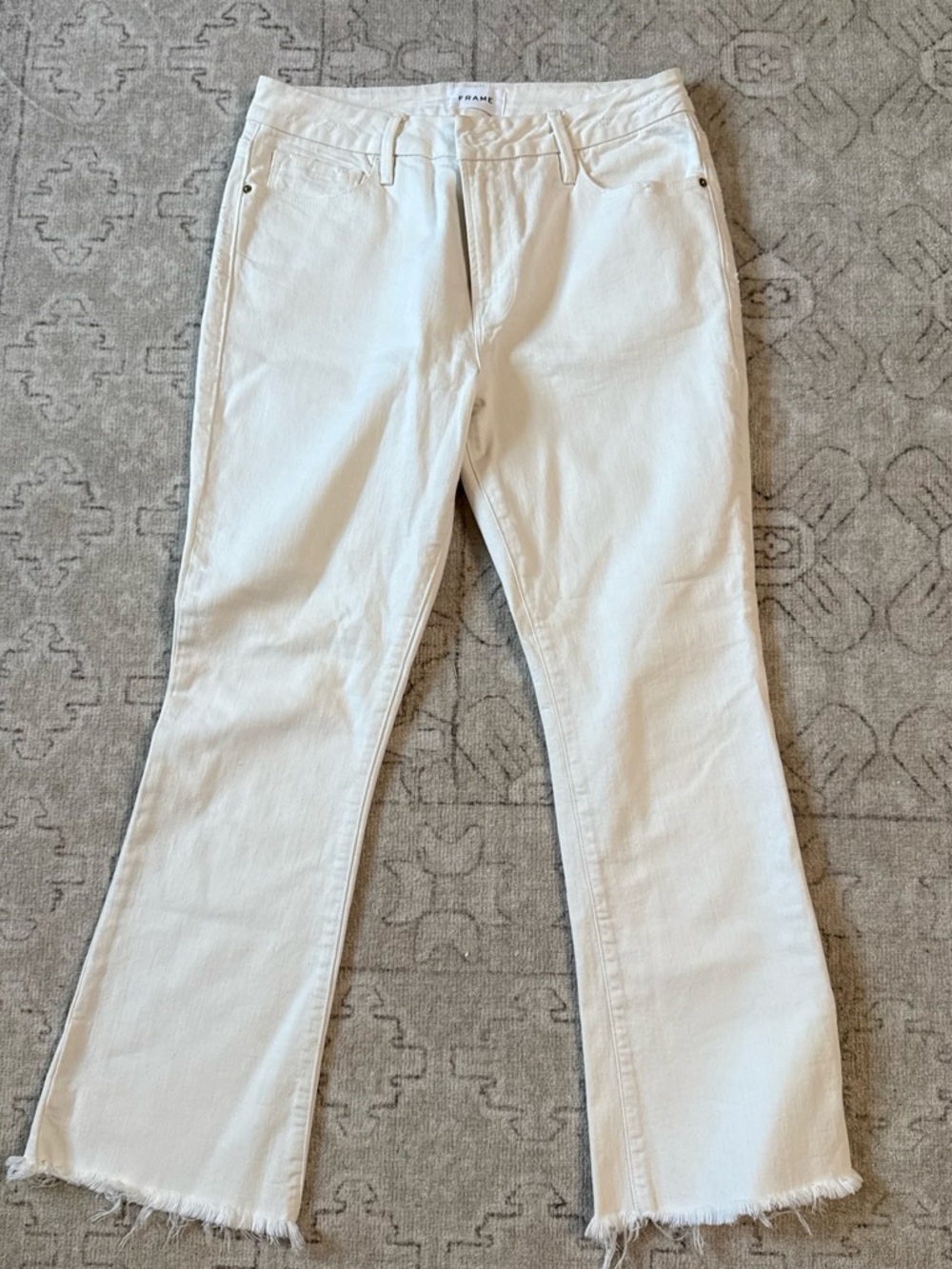 Frame Denim le crop mini boot White Jeans